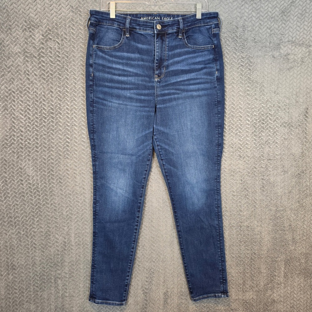 American Eagle Womens Hi-Rise Jegging Dark Wash Skinny Jeans Size 16 Regular